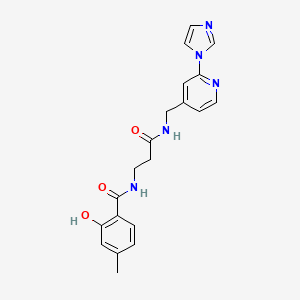 2-hydroxy-N-[3-[(2-imidazol-1-ylpyridin-4-yl)methylamino]-3-oxopropyl]-4-methylbenzamide