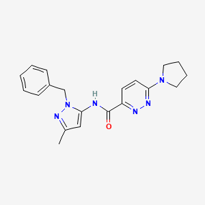 N-(2-benzyl-5-methylpyrazol-3-yl)-6-pyrrolidin-1-ylpyridazine-3-carboxamide