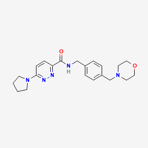 N-[[4-(morpholin-4-ylmethyl)phenyl]methyl]-6-pyrrolidin-1-ylpyridazine-3-carboxamide