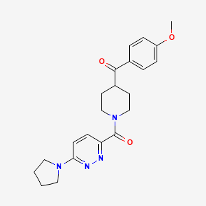 (4-Methoxyphenyl)-[1-(6-pyrrolidin-1-ylpyridazine-3-carbonyl)piperidin-4-yl]methanone