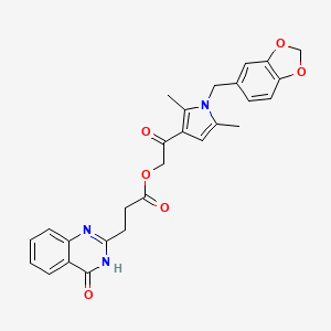 [2-[1-(1,3-benzodioxol-5-ylmethyl)-2,5-dimethylpyrrol-3-yl]-2-oxoethyl] 3-(4-oxo-3H-quinazolin-2-yl)propanoate