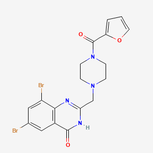 6,8-dibromo-2-[[4-(furan-2-carbonyl)piperazin-1-yl]methyl]-3H-quinazolin-4-one