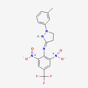 N-[2,6-dinitro-4-(trifluoromethyl)phenyl]-1-(3-methylphenyl)pyrazolidin-3-imine