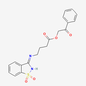 Phenacyl 4-[(1,1-dioxo-1,2-benzothiazol-3-ylidene)amino]butanoate