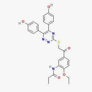 N-[5-[2-[[5,6-bis(4-hydroxyphenyl)-1,2,4-triazin-3-yl]sulfanyl]acetyl]-2-ethoxyphenyl]propanamide