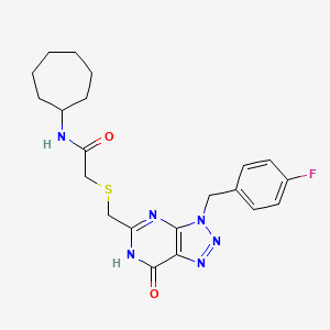 N-cycloheptyl-2-[[3-[(4-fluorophenyl)methyl]-7-oxo-6H-triazolo[4,5-d]pyrimidin-5-yl]methylsulfanyl]acetamide