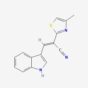 (E)-3-(1H-indol-3-yl)-2-(4-methyl-1,3-thiazol-2-yl)prop-2-enenitrile