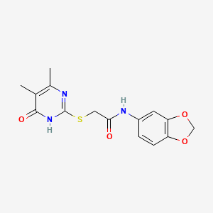 N-(1,3-benzodioxol-5-yl)-2-[(4,5-dimethyl-6-oxo-1H-pyrimidin-2-yl)sulfanyl]acetamide