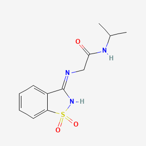 2-[(1,1-dioxo-1,2-benzothiazol-3-ylidene)amino]-N-propan-2-ylacetamide