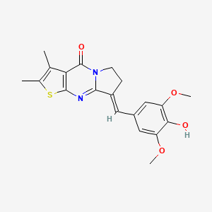 (10E)-10-[(4-hydroxy-3,5-dimethoxyphenyl)methylidene]-4,5-dimethyl-6-thia-1,8-diazatricyclo[7.3.0.03,7]dodeca-3(7),4,8-trien-2-one