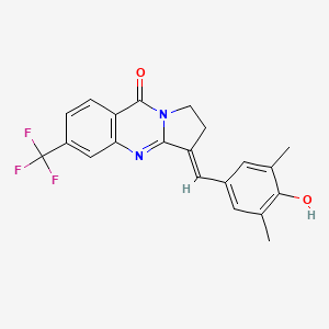 (3E)-3-[(4-hydroxy-3,5-dimethylphenyl)methylidene]-6-(trifluoromethyl)-1,2-dihydropyrrolo[2,1-b]quinazolin-9-one