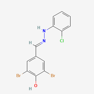 2,6-dibromo-4-[(E)-[(2-chlorophenyl)hydrazinylidene]methyl]phenol