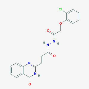 N'-[2-(2-chlorophenoxy)acetyl]-3-(4-oxo-3H-quinazolin-2-yl)propanehydrazide