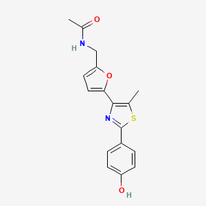 N-[[5-[2-(4-hydroxyphenyl)-5-methyl-1,3-thiazol-4-yl]furan-2-yl]methyl]acetamide