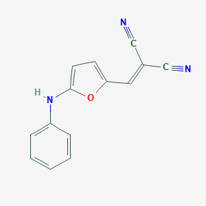 molecular formula C14H9N3O B071346 2-[(5-Anilinofuran-2-yl)methylidene]propanedinitrile CAS No. 195298-54-5