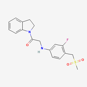 1-(2,3-Dihydroindol-1-yl)-2-[3-fluoro-4-(methylsulfonylmethyl)anilino]ethanone