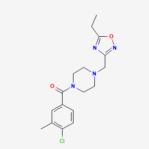 (4-Chloro-3-methylphenyl)-[4-[(5-ethyl-1,2,4-oxadiazol-3-yl)methyl]piperazin-1-yl]methanone