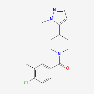 (4-Chloro-3-methylphenyl)-[4-(2-methylpyrazol-3-yl)piperidin-1-yl]methanone