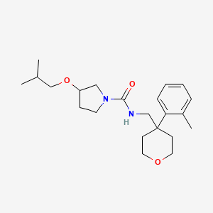 N-[[4-(2-methylphenyl)oxan-4-yl]methyl]-3-(2-methylpropoxy)pyrrolidine-1-carboxamide