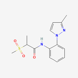 N-[2-(3-methylpyrazol-1-yl)phenyl]-2-methylsulfonylpropanamide