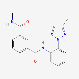 1-N-methyl-3-N-[2-(3-methylpyrazol-1-yl)phenyl]benzene-1,3-dicarboxamide