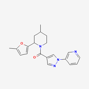 [4-Methyl-2-(5-methylfuran-2-yl)piperidin-1-yl]-(1-pyridin-3-ylpyrazol-4-yl)methanone