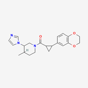 [2-(2,3-Dihydro-1,4-benzodioxin-6-yl)cyclopropyl]-(3-imidazol-1-yl-4-methylpiperidin-1-yl)methanone