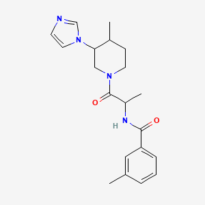 N-[1-(3-imidazol-1-yl-4-methylpiperidin-1-yl)-1-oxopropan-2-yl]-3-methylbenzamide