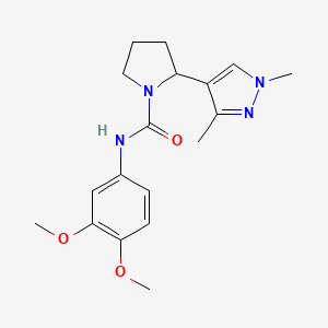 N-(3,4-dimethoxyphenyl)-2-(1,3-dimethylpyrazol-4-yl)pyrrolidine-1-carboxamide