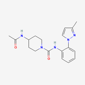 4-acetamido-N-[2-(3-methylpyrazol-1-yl)phenyl]piperidine-1-carboxamide