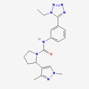 2-(1,3-dimethylpyrazol-4-yl)-N-[3-(1-ethyltetrazol-5-yl)phenyl]pyrrolidine-1-carboxamide