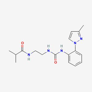 2-methyl-N-[2-[[2-(3-methylpyrazol-1-yl)phenyl]carbamoylamino]ethyl]propanamide