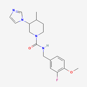 N-[(3-fluoro-4-methoxyphenyl)methyl]-3-imidazol-1-yl-4-methylpiperidine-1-carboxamide