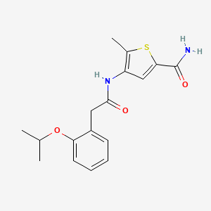 5-Methyl-4-[[2-(2-propan-2-yloxyphenyl)acetyl]amino]thiophene-2-carboxamide