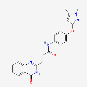 N-[4-[(5-methyl-1H-pyrazol-3-yl)oxy]phenyl]-3-(4-oxo-3H-quinazolin-2-yl)propanamide