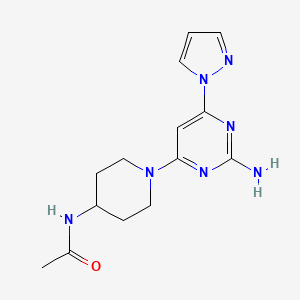 N-[1-(2-amino-6-pyrazol-1-ylpyrimidin-4-yl)piperidin-4-yl]acetamide