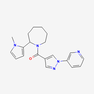 [2-(1-Methylpyrrol-2-yl)azepan-1-yl]-(1-pyridin-3-ylpyrazol-4-yl)methanone