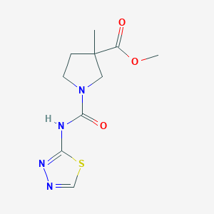 Methyl 3-methyl-1-(1,3,4-thiadiazol-2-ylcarbamoyl)pyrrolidine-3-carboxylate