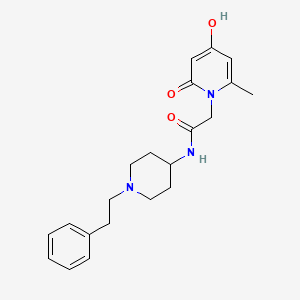 2-(4-hydroxy-2-methyl-6-oxopyridin-1-yl)-N-[1-(2-phenylethyl)piperidin-4-yl]acetamide