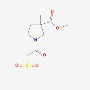 molecular formula C10H17NO5S B7143122 Methyl 3-methyl-1-(2-methylsulfonylacetyl)pyrrolidine-3-carboxylate 