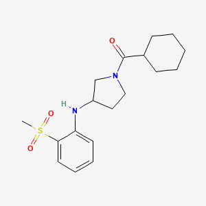 molecular formula C18H26N2O3S B7143350 Cyclohexyl-[3-(2-methylsulfonylanilino)pyrrolidin-1-yl]methanone 