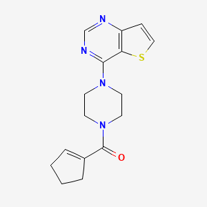 molecular formula C16H18N4OS B7143408 Cyclopenten-1-yl-(4-thieno[3,2-d]pyrimidin-4-ylpiperazin-1-yl)methanone 