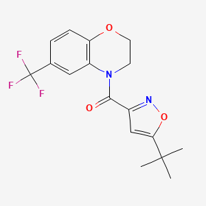 (5-Tert-butyl-1,2-oxazol-3-yl)-[6-(trifluoromethyl)-2,3-dihydro-1,4-benzoxazin-4-yl]methanone