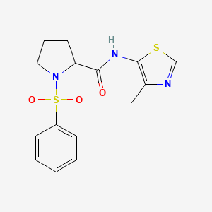 1-(benzenesulfonyl)-N-(4-methyl-1,3-thiazol-5-yl)pyrrolidine-2-carboxamide