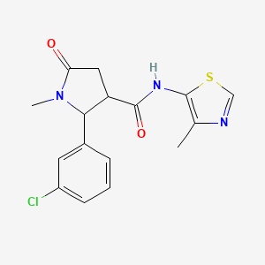 2-(3-chlorophenyl)-1-methyl-N-(4-methyl-1,3-thiazol-5-yl)-5-oxopyrrolidine-3-carboxamide