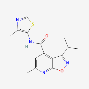 6-methyl-N-(4-methyl-1,3-thiazol-5-yl)-3-propan-2-yl-[1,2]oxazolo[5,4-b]pyridine-4-carboxamide