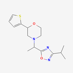 4-[1-(3-Propan-2-yl-1,2,4-oxadiazol-5-yl)ethyl]-2-thiophen-2-ylmorpholine