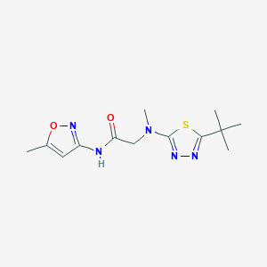 2-[(5-tert-butyl-1,3,4-thiadiazol-2-yl)-methylamino]-N-(5-methyl-1,2-oxazol-3-yl)acetamide