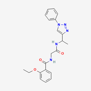 2-ethoxy-N-[2-oxo-2-[1-(1-phenyltriazol-4-yl)ethylamino]ethyl]benzamide