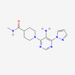 1-(5-amino-6-pyrazol-1-ylpyrimidin-4-yl)-N-methylpiperidine-4-carboxamide